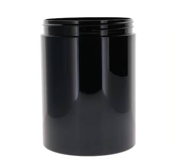 Tarro negro de 1000 ml para complementos en polvo de marca blanca