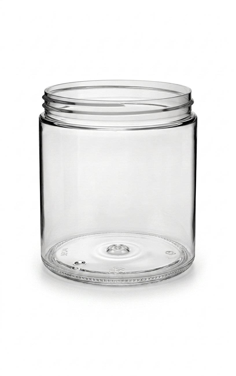 Tarro transparente de 750 ml para complementos en polvo de marca blanca