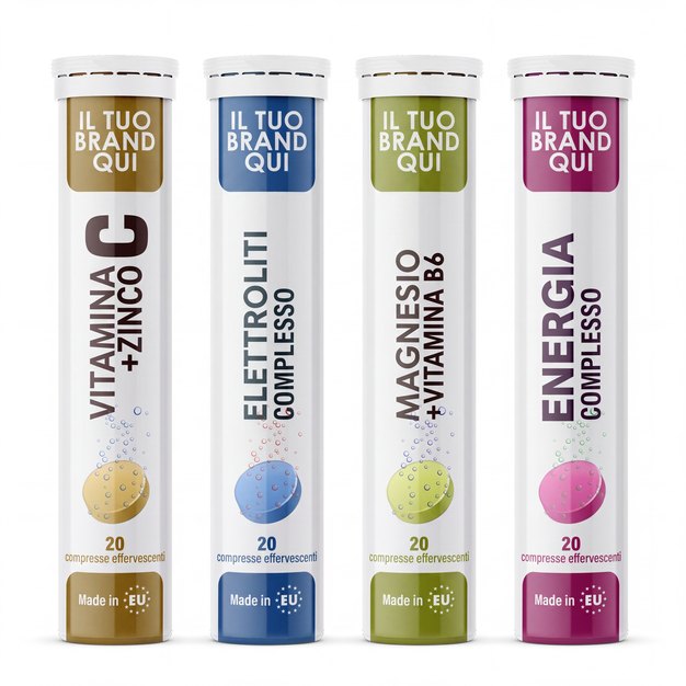 Tubi private label — formule effervescenti pronte, molteplici gusti