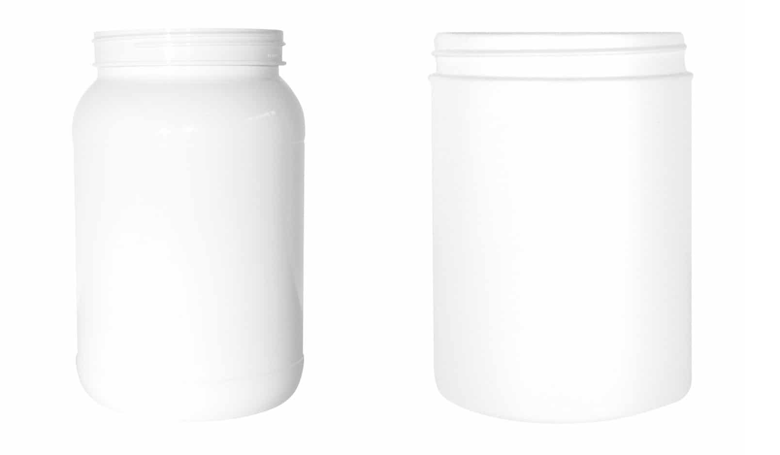 Cylinder round white jar for private label powder sports supplements Cylinder white jars for private label sports nutrition