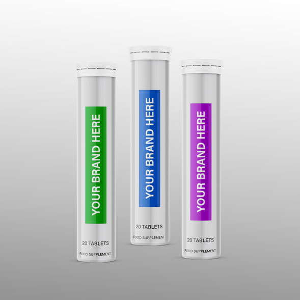 Private label effervescent tablets Private label effervescent tablets in a tube