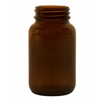 Botella de vidrio ámbar de 100 ml para complementos alimenticios líquidos