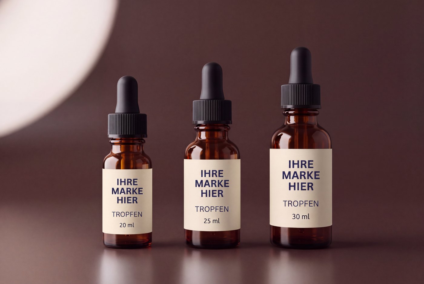 Private-Label-Tropfen als Nahrungsergänzungsmittel in 20-, 25- und 30-ml-Braunglasflaschen mit Tropfer