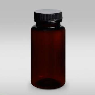 Botella PET ámbar de 150 ml para complementos de marca blanca