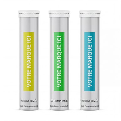 Votre marque — tube effervescent Tube de comprimés effervescents en marque blanche — votre marque ici