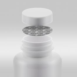 Cierre autoadhesivo inviolable para botellas de complementos