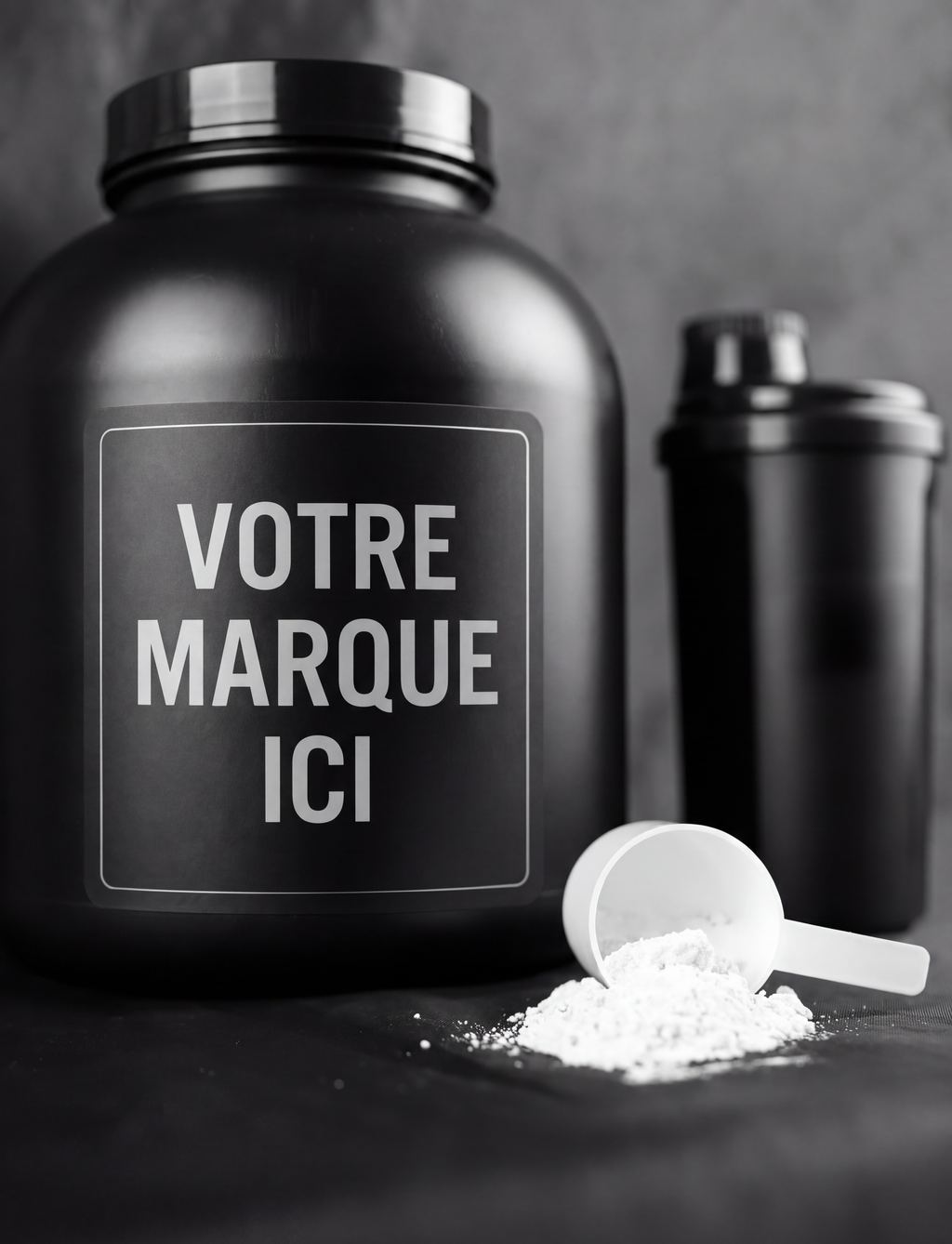 Poudre de whey protéine en grand pot marque blanche Grand pot de poudre de whey protéine en marque blanche