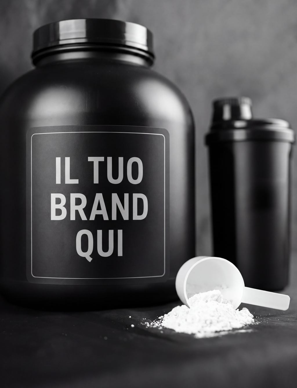 Proteine whey in polvere in un grande barattolo private label Grande barattolo di proteine whey in polvere per private label